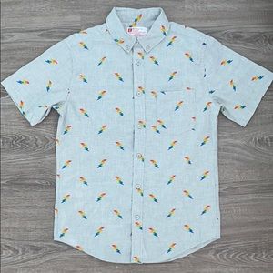 Pride Thunder Bolt Rainbow Button-Down Shirt 🌈⚡️
